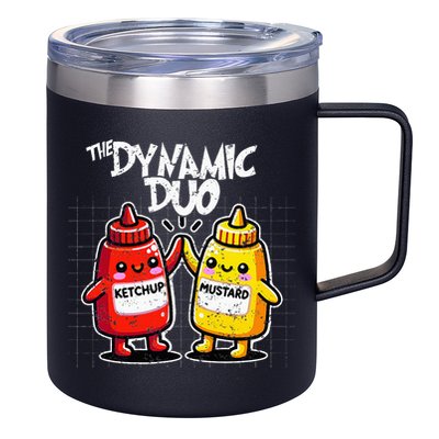 K.E.T..C.H.Up.. Mustard Dynamic Duo Best Friends 12oz Stainless Steel Coffee Mug