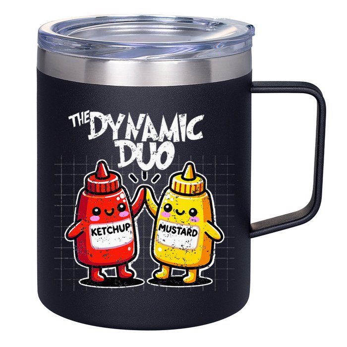 K.E.T..C.H.Up.. Mustard Dynamic Duo Best Friends 12oz Stainless Steel Coffee Mug