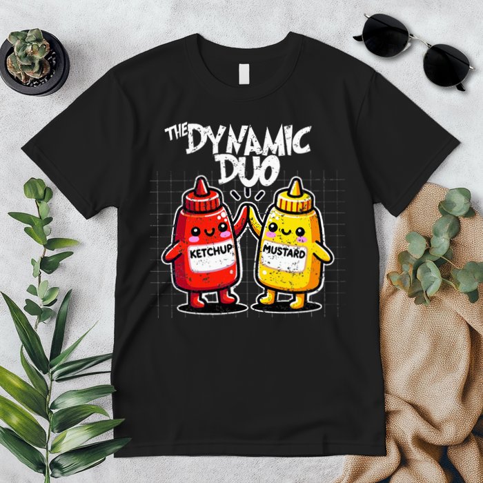 K.E.T..C.H.Up.. Mustard Dynamic Duo Best Friends Premium T-Shirt