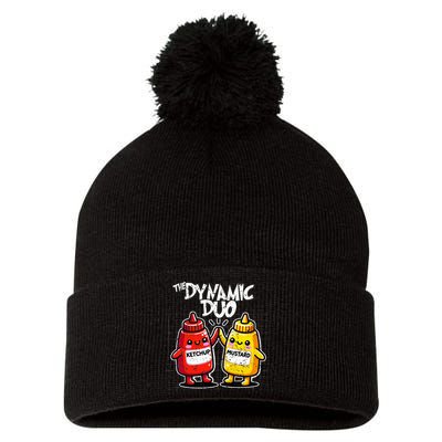 K.E.T..C.H.Up.. Mustard Dynamic Duo Best Friends Pom Pom 12in Knit Beanie