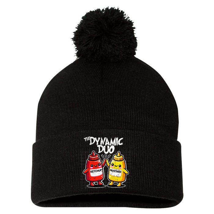 K.E.T..C.H.Up.. Mustard Dynamic Duo Best Friends Pom Pom 12in Knit Beanie