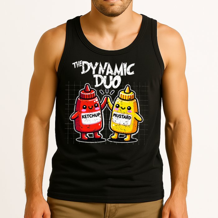 K.E.T..C.H.Up.. Mustard Dynamic Duo Best Friends Tank Top