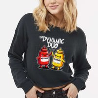 K.E.T..C.H.Up.. Mustard Dynamic Duo Best Friends Cropped Pullover Crew