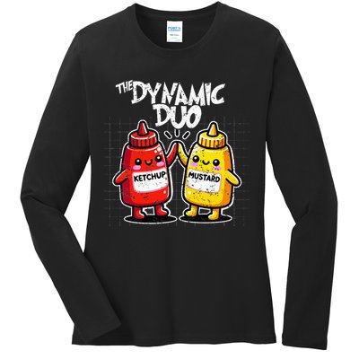 K.E.T..C.H.Up.. Mustard Dynamic Duo Best Friends Ladies Long Sleeve Shirt