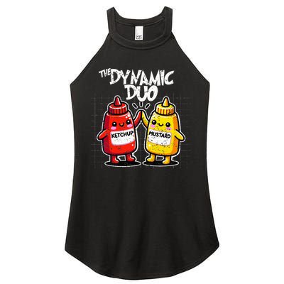K.E.T..C.H.Up.. Mustard Dynamic Duo Best Friends Women's Perfect Tri Rocker Tank