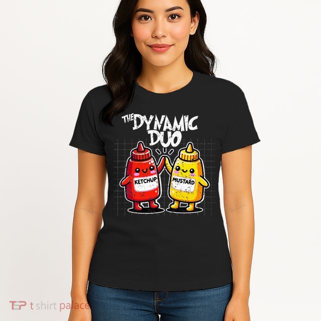 K.E.T..C.H.Up.. Mustard Dynamic Duo Best Friends Womens T-Shirt