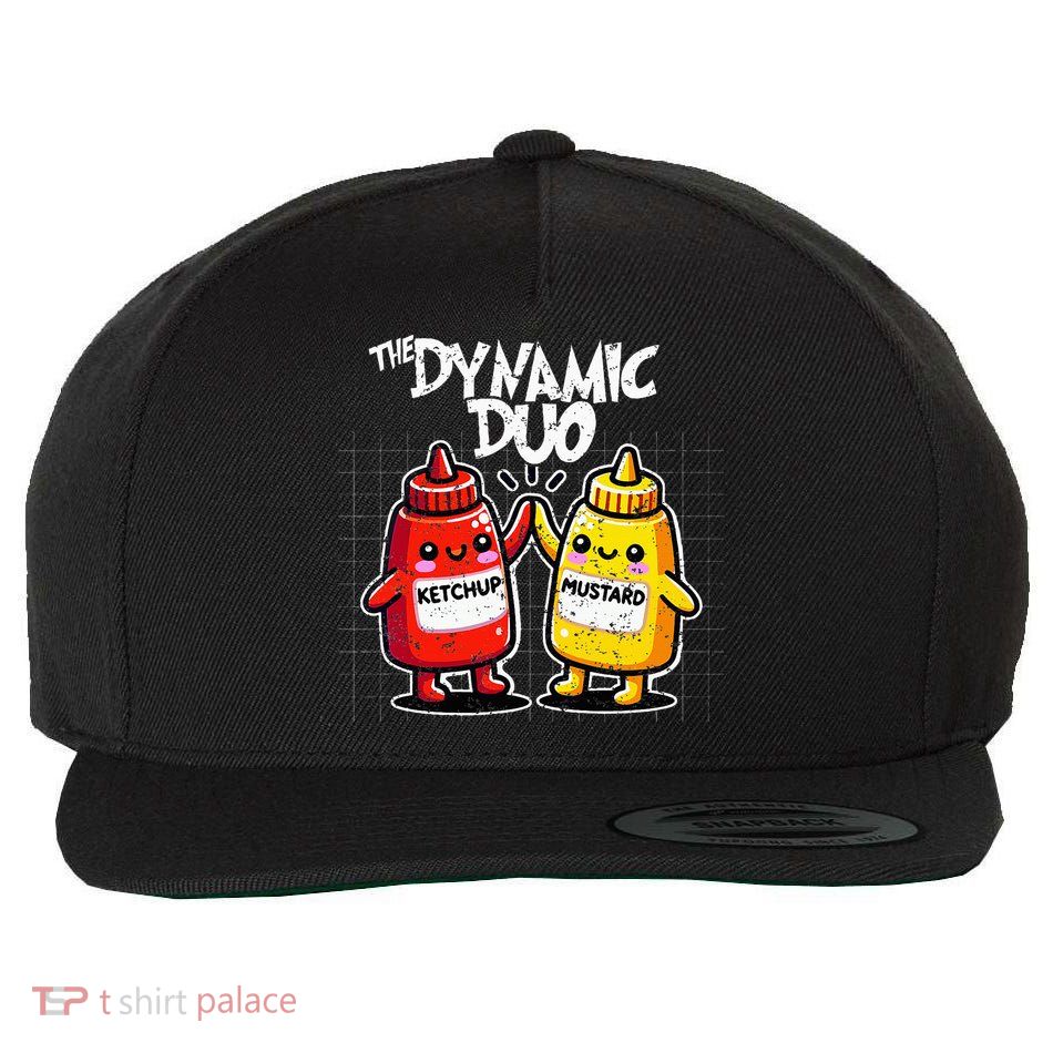 K.E.T..C.H.Up.. Mustard Dynamic Duo Best Friends Wool Snapback Cap