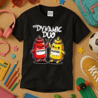 K.E.T..C.H.Up.. Mustard Dynamic Duo Best Friends Kids T-Shirt