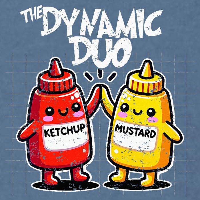 K.E.T..C.H.Up.. Mustard Dynamic Duo Best Friends Garment-Dyed Sweatshirt