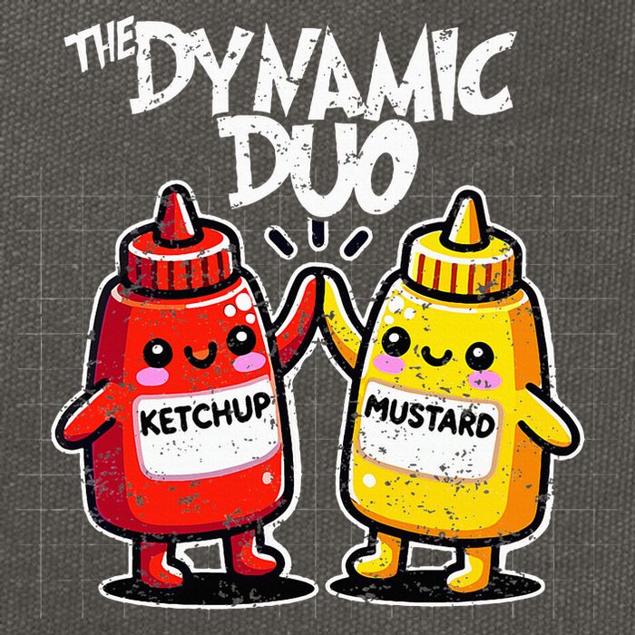 K.E.T..C.H.Up.. Mustard Dynamic Duo Best Friends Cotton Canvas Backpack