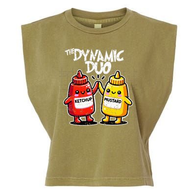 K.E.T..C.H.Up.. Mustard Dynamic Duo Best Friends Garment-Dyed Women's Muscle Tee
