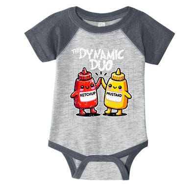 K.E.T..C.H.Up.. Mustard Dynamic Duo Best Friends Infant Baby Jersey Bodysuit