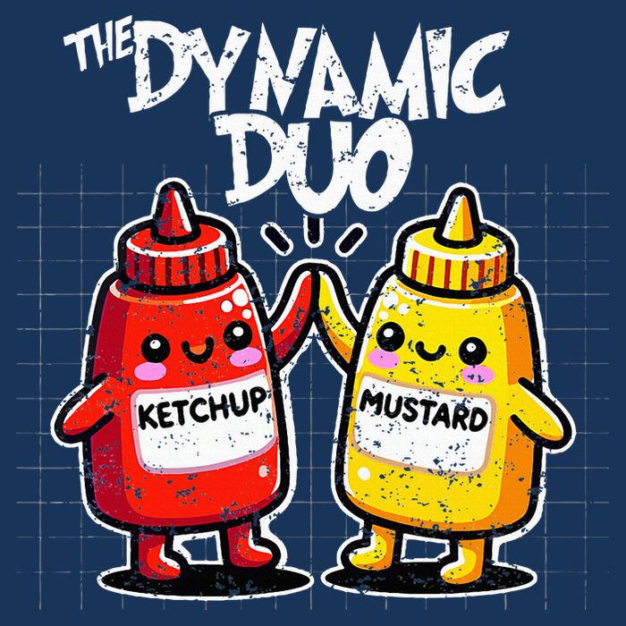 K.E.T..C.H.Up.. Mustard Dynamic Duo Best Friends Infant Baby Jersey Bodysuit
