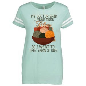 Knitting My Doctor Said I Need More Fiber Knit Knitting Enza Ladies Jersey Football T-Shirt