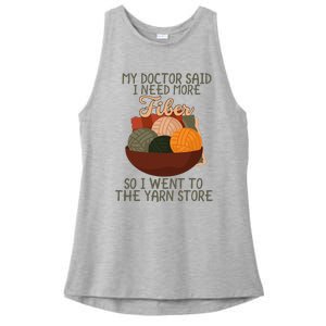 Knitting My Doctor Said I Need More Fiber Knit Knitting Ladies PosiCharge Tri-Blend Wicking Tank