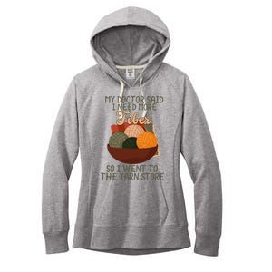 Knitting My Doctor Said I Need More Fiber Knit Knitting Women's Fleece Hoodie