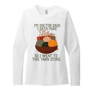 Knitting My Doctor Said I Need More Fiber Knit Knitting Womens CVC Long Sleeve Shirt