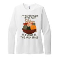 Knitting My Doctor Said I Need More Fiber Knit Knitting Womens CVC Long Sleeve Shirt