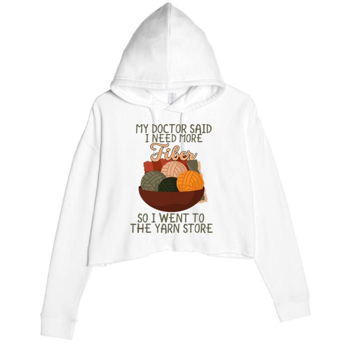 Knitting My Doctor Said I Need More Fiber Knit Knitting Crop Fleece Hoodie