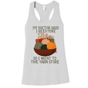 Knitting My Doctor Said I Need More Fiber Knit Knitting Women's Racerback Tank