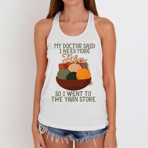 Knitting My Doctor Said I Need More Fiber Knit Knitting Women's Knotted Racerback Tank