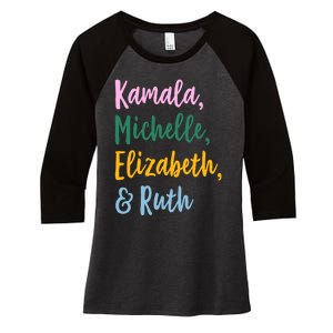 Kamala Michelle Elizabeth And Ruth Women's Tri-Blend 3/4-Sleeve Raglan Shirt