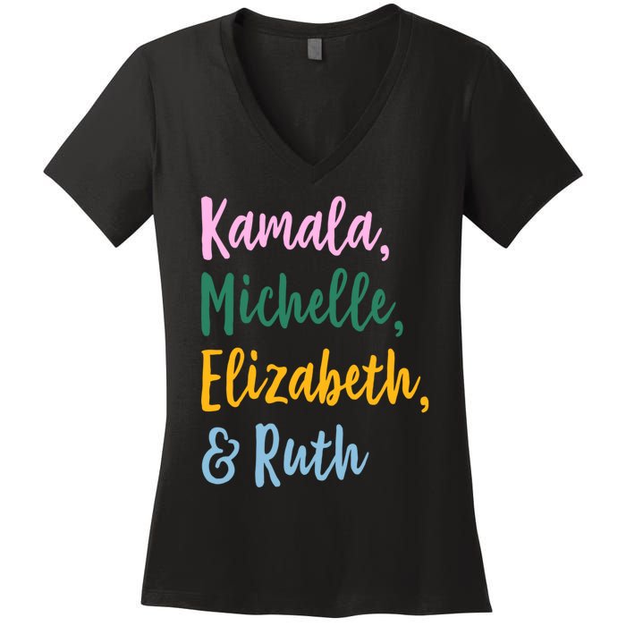 Kamala Michelle Elizabeth And Ruth Women's V-Neck T-Shirt