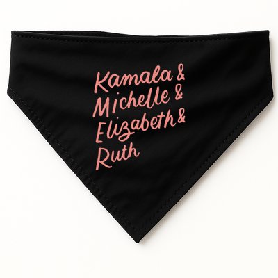 Kamala Michelle Elizabeth & Ruth Feminist Political Icons USA-Made Doggie Bandana