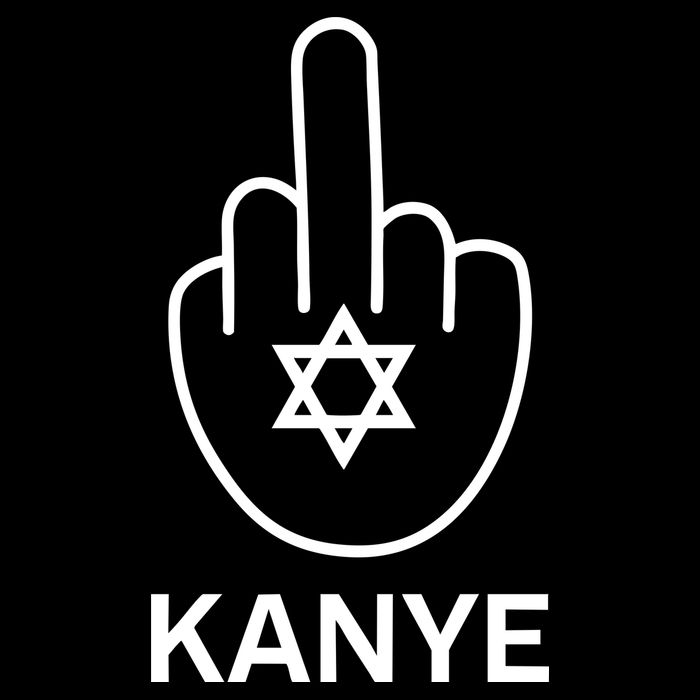 Kanye Middle Finger Drawstring Bag