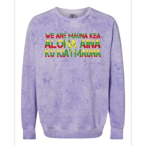 Kanaka Maoli Flag We Are Mauna Kea Colorblast Crewneck Sweatshirt