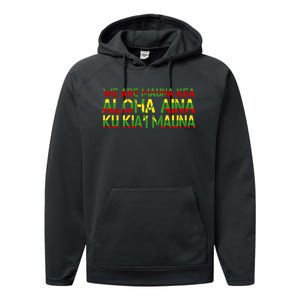 Kanaka Maoli Flag We Are Mauna Kea Performance Fleece Hoodie