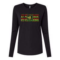 Kanaka Maoli Flag We Are Mauna Kea Womens Cotton Relaxed Long Sleeve T-Shirt