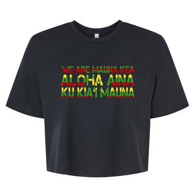 Kanaka Maoli Flag We Are Mauna Kea Bella+Canvas Jersey Crop Tee