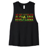 Kanaka Maoli Flag We Are Mauna Kea Women's Racerback Cropped Tank