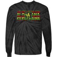 Kanaka Maoli Flag We Are Mauna Kea Tie-Dye Long Sleeve Shirt