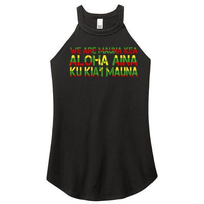 Kanaka Maoli Flag We Are Mauna Kea Women's Perfect Tri Rocker Tank