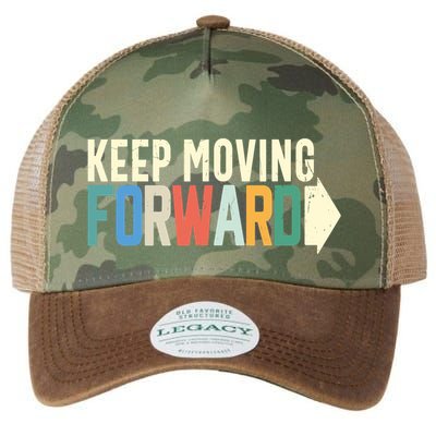 Keep Moving Forward Positive Motivational Inspiring Quote Legacy Tie Dye Trucker Hat