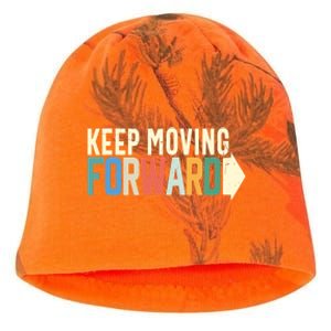 Keep Moving Forward Positive Motivational Inspiring Quote Kati - Camo Knit Beanie