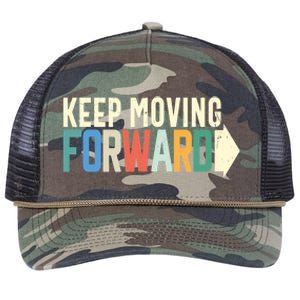 Keep Moving Forward Positive Motivational Inspiring Quote Retro Rope Trucker Hat Cap