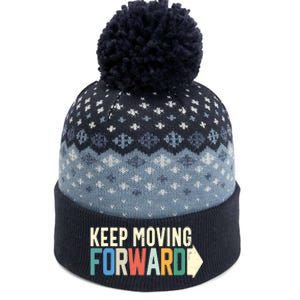 Keep Moving Forward Positive Motivational Inspiring Quote The Baniff Cuffed Pom Beanie