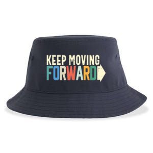 Keep Moving Forward Positive Motivational Inspiring Quote Sustainable Bucket Hat