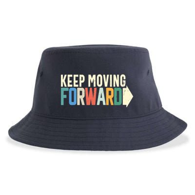 Keep Moving Forward Positive Motivational Inspiring Quote Sustainable Bucket Hat