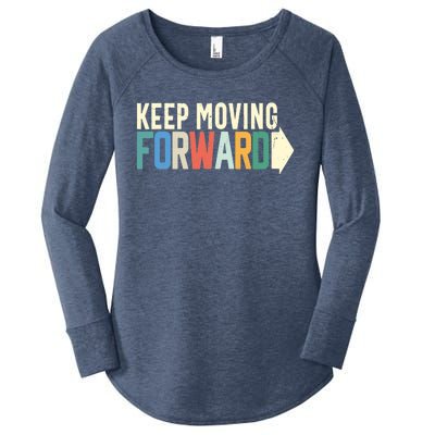 Keep Moving Forward Positive Motivational Inspiring Quote Women's Perfect Tri Tunic Long Sleeve Shirt