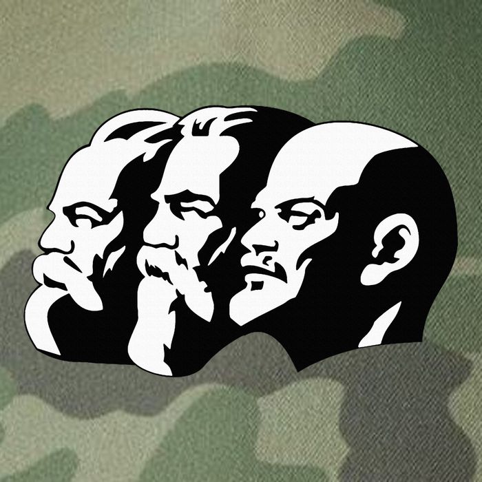Karl Marx Friedrich Engels Vladimir Lenin Sovi8 Propaganda Legacy Tie Dye Trucker Hat