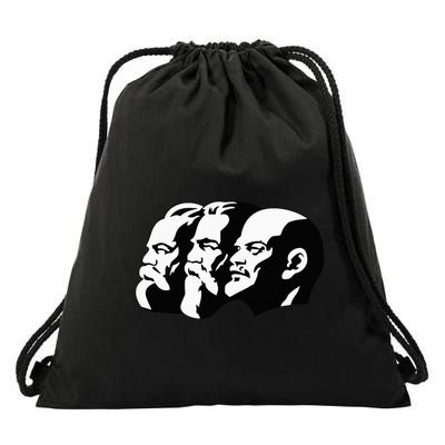Karl Marx Friedrich Engels Vladimir Lenin Sovi8 Propaganda Drawstring Bag