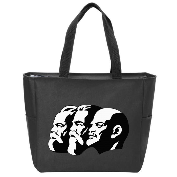 Karl Marx Friedrich Engels Vladimir Lenin Sovi8 Propaganda Zip Tote Bag