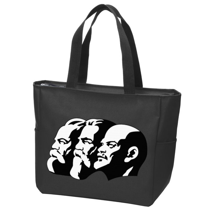 Karl Marx Friedrich Engels Vladimir Lenin Sovi8 Propaganda Zip Tote Bag