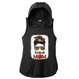 Kickball Mom Funny Leopard Cheetah Print Women Girl Kickball Ladies PosiCharge Tri-Blend Wicking Draft Hoodie Tank