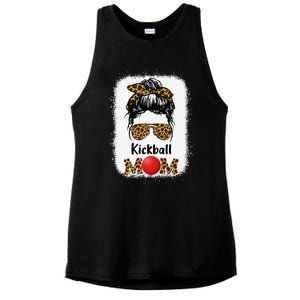 Kickball Mom Funny Leopard Cheetah Print Women Girl Kickball Ladies PosiCharge Tri-Blend Wicking Tank