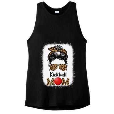 Kickball Mom Funny Leopard Cheetah Print Women Girl Kickball Ladies PosiCharge Tri-Blend Wicking Tank